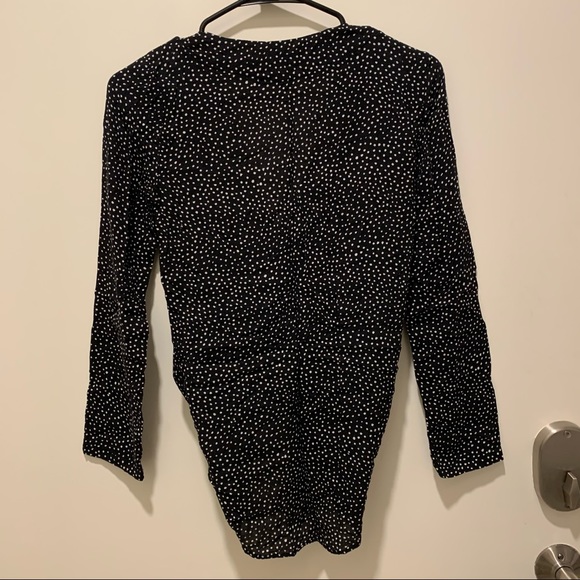 Silence + Noise Polka Dot Tie-Front Button Blouse - Picture 6 of 6